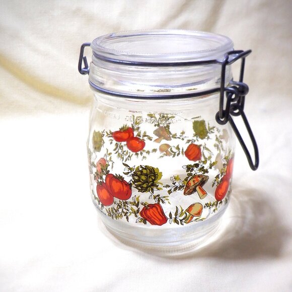 VINTAGE ~ 3/4 L ~ SPICE of LIFE ~ Glass CANISTER / Jar / WIre Bail Hock Closure - Picture 1 of 1